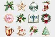 Watercolor Cozy Christmas Clipart, a Seasonal Illustration by Design Market (Thumbnail 2 of 5)