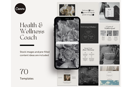 Health and Wellness Coach - Canva, a Social Media Template by TheTemplateTopia