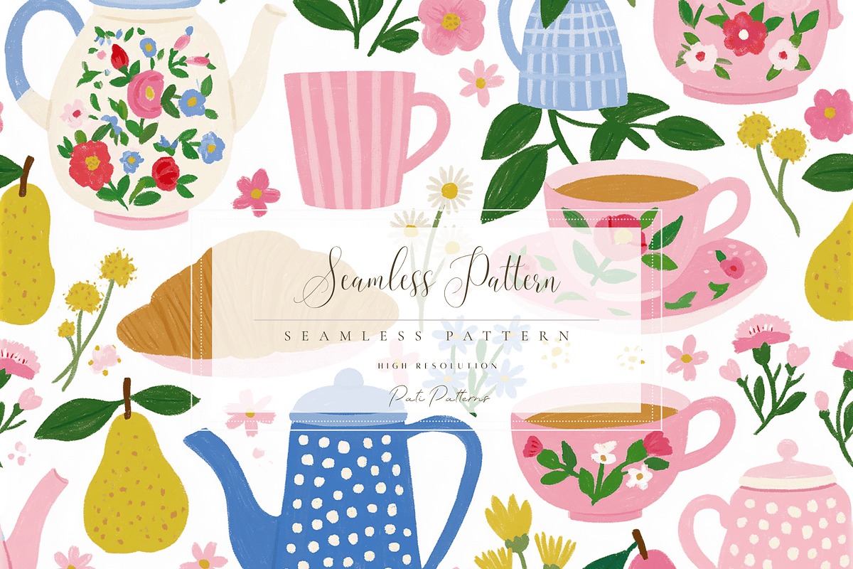 Vintage Croissants Seamless Pattern, a Pattern Graphic by Pati Charm Studio (Photo 1 of 6)