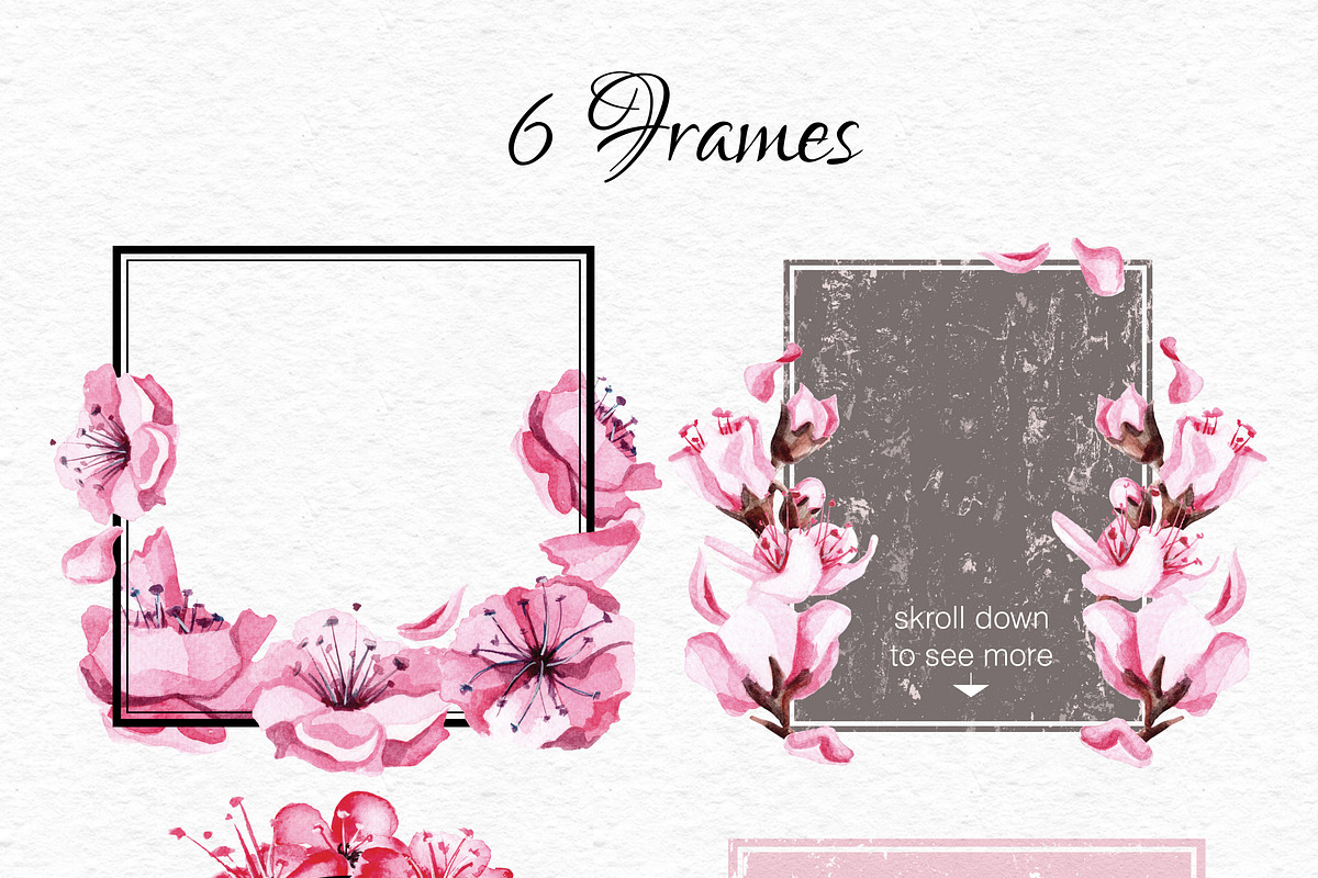 Watercolor Sakura blossom collection, an Object Graphic by Satika (Photo 4 of 9)