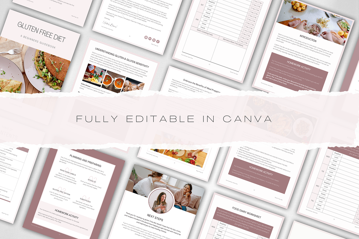 Gluten-Free Beginners eBook | Canva, a Magazine Template by Designs by Darowan (Photo 6 of 10)