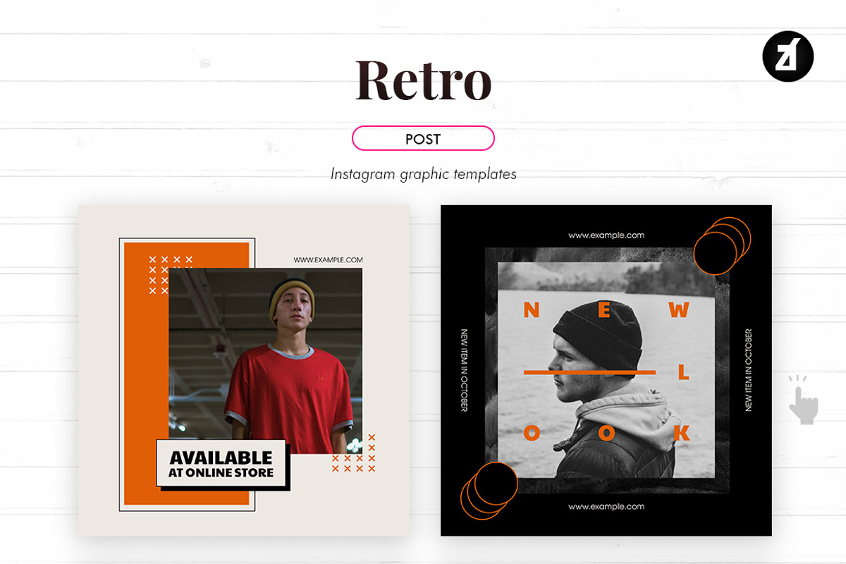Retro Social media template, a Social Media Template by Chanut is industries (Photo 3 of 8)