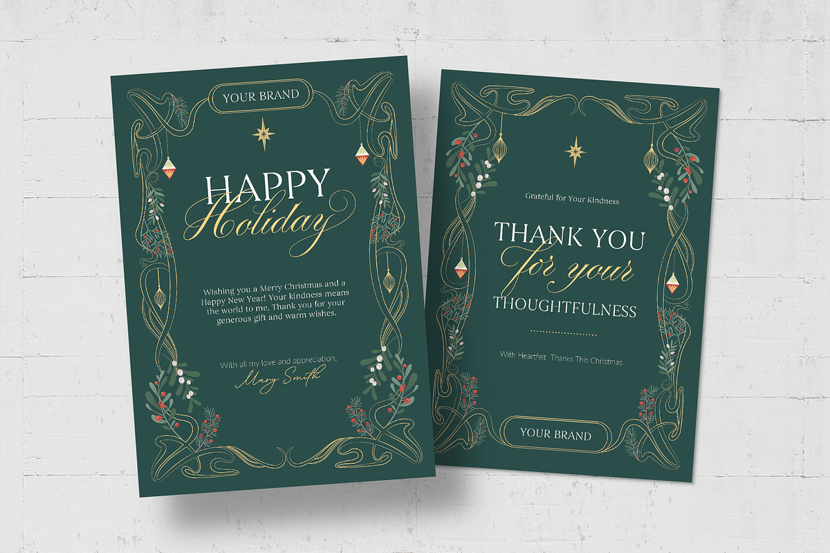 Christmas Thank You Card Template, a Card Template by BrandPacks (Photo 4 of 5)