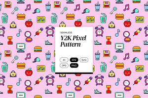 Y2K Bitmap Pixel Pattern, a Pattern Graphic by Neermana