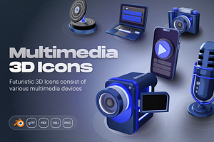 Devicely - Multimedia 3D Icon Set