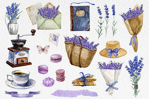 Watercolor Provence Lavender Clipart