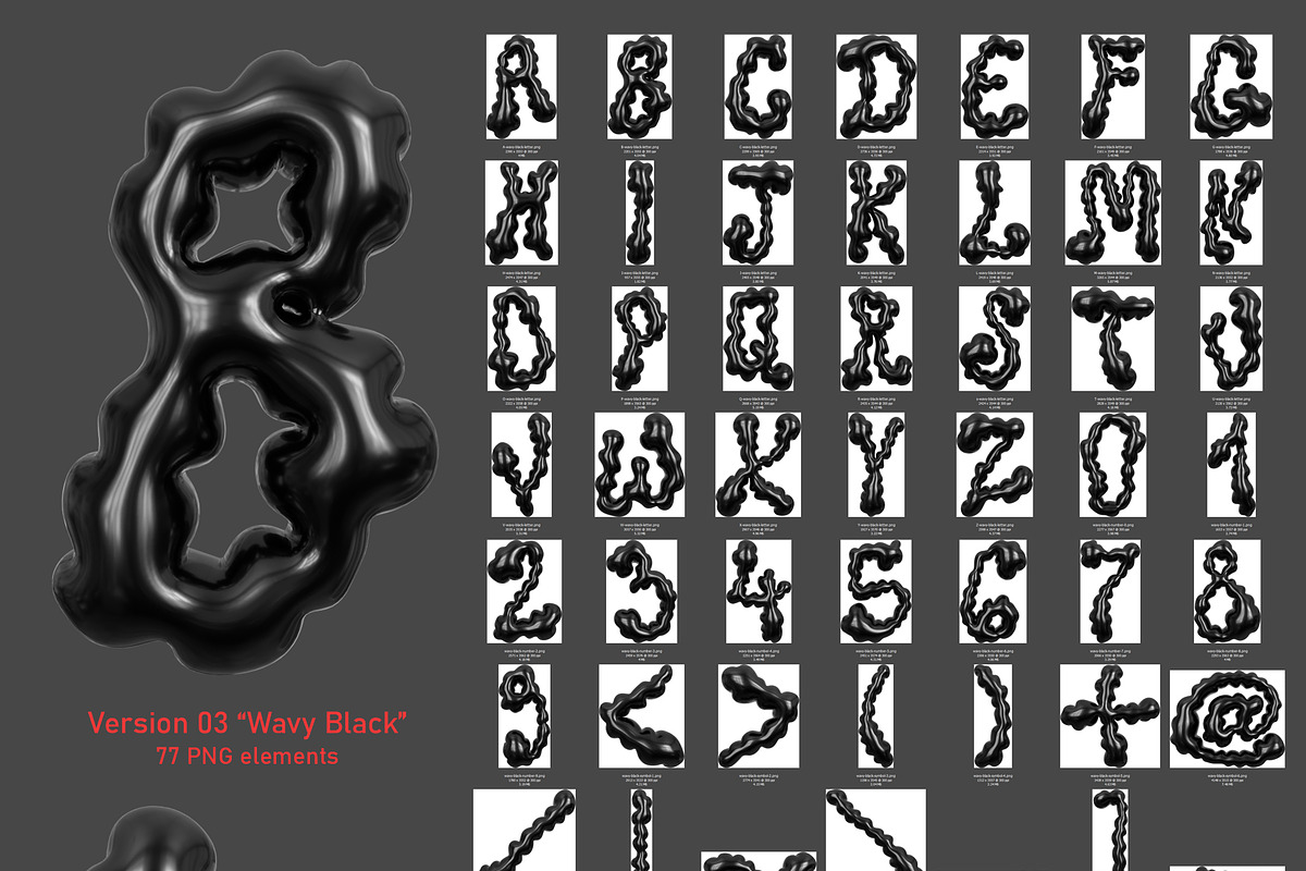 Wavy 3D Type - Liquid Chrome Letters, a Graphic by LarysaZabrotskaya (Photo 5 of 14)
