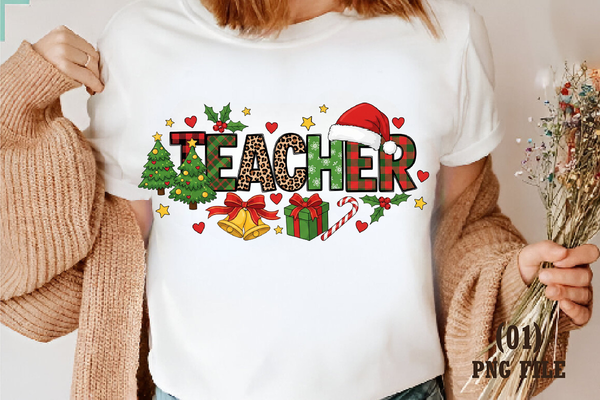 Christmas Teacher Tree PNG, an Illustration by DreamArtGraphic (Photo 1 of 5)