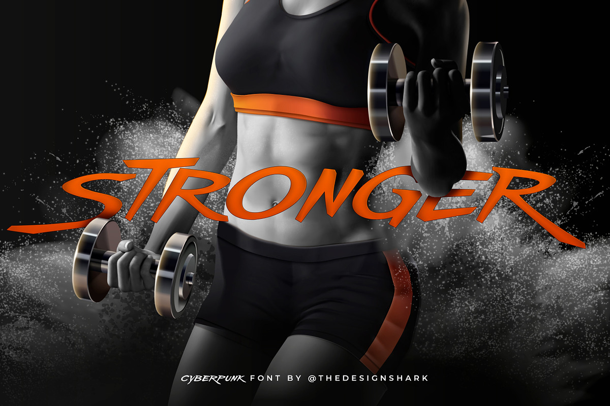 Cyberpunk Typeface, a Font by thedesignshark (Photo 5 of 9)