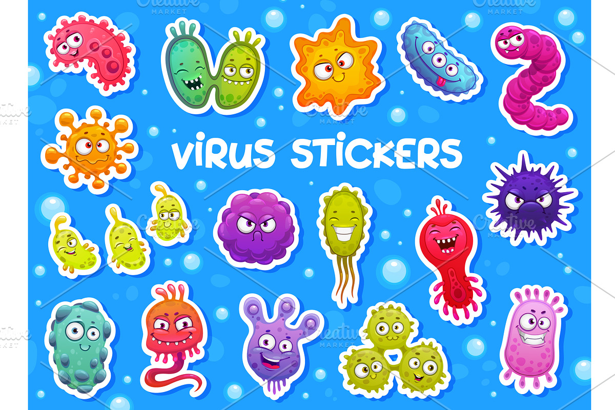 Cartoon virus characters, a Healthcare Illustration by Vector Tradition