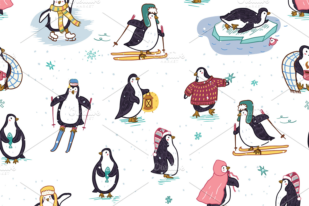 Winter Penguins, a Pattern Graphic by GooseFrol (Photo 6 of 8)