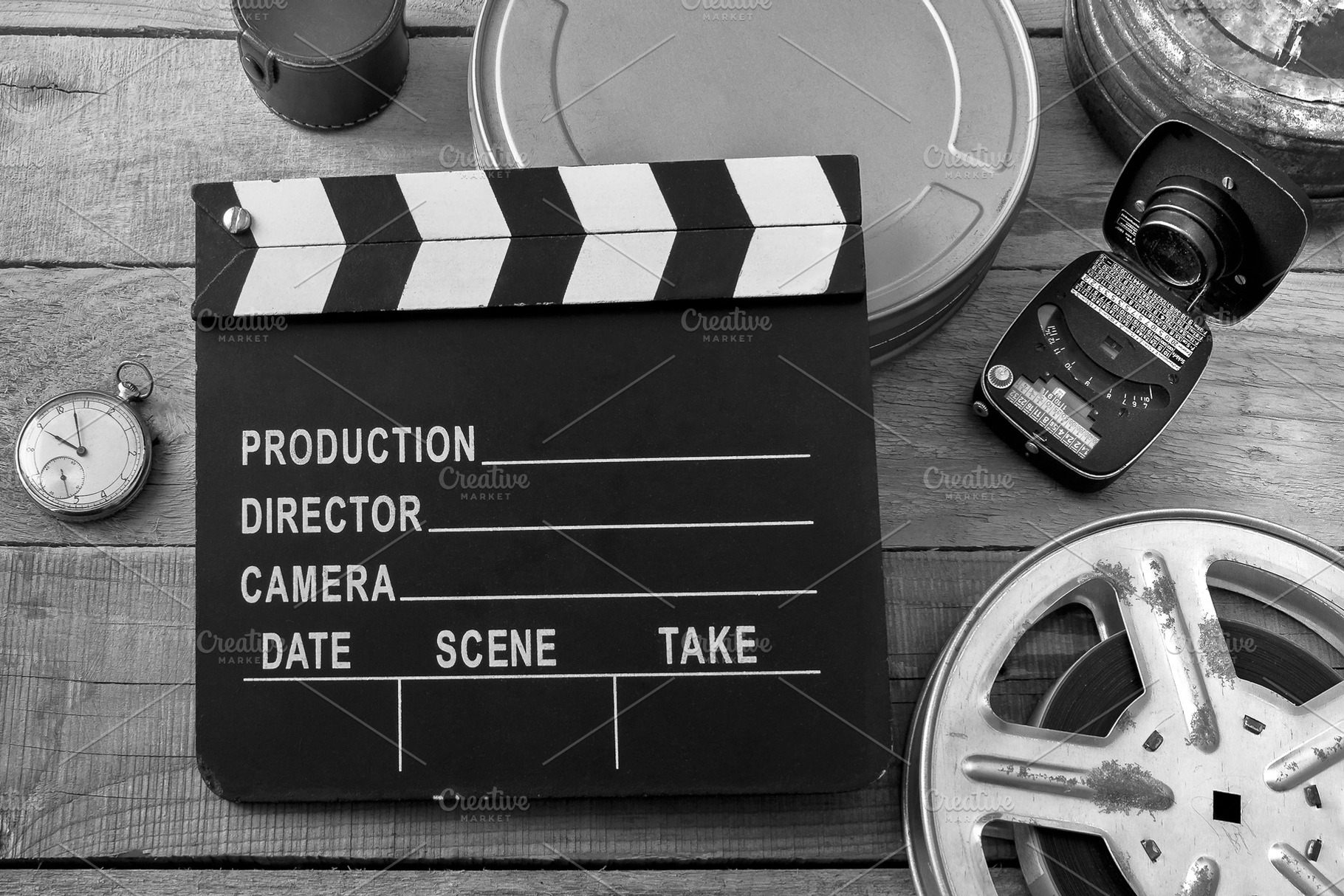 Clapperboard and other movie equipme, an Arts & Entertainment Photo by SergeKa