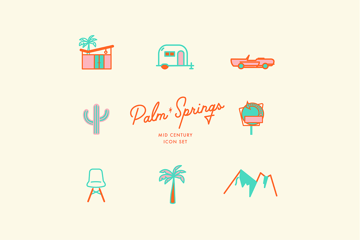 Palm Springs Icon Set, an Icon by Goods & Feels Co. (Photo 1 of 7)