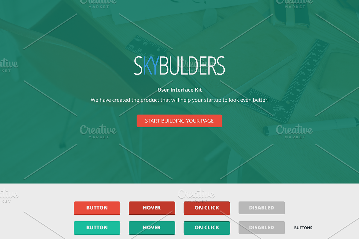 SkyBuilders One Page PSD Template, an UI Kit Template by SketoNeto (Photo 3 of 3)