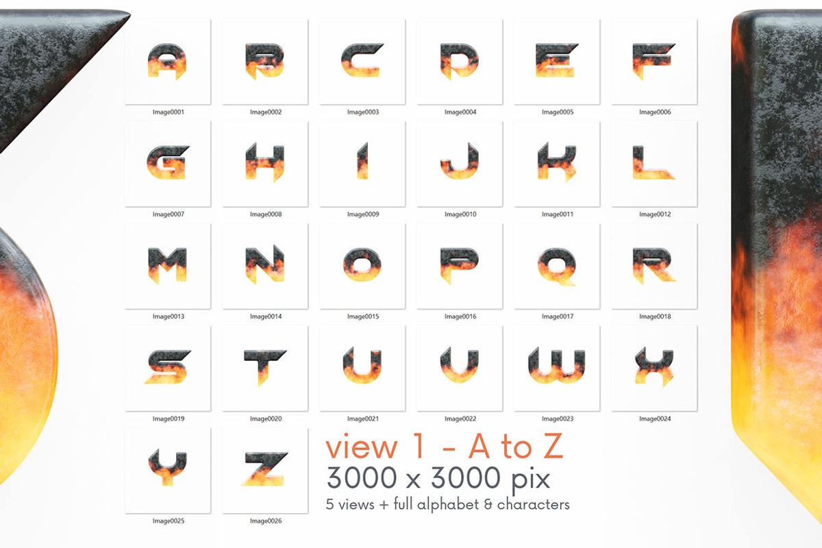 Metal & Fire - 3D Lettering, a Graphic by MIIM (Photo 6 of 8)