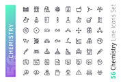 Chemistry Line Icons Set, an Outline Icon by Voysla's Shop (Thumbnail 2 of 4)