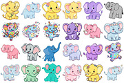 Cute Elephant Clipart, an Animal Illustration by Forhadx5 (Thumbnail 4 of 10)