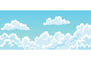 Sky with Clouds illustration in flat, an Illustration by the8monkey