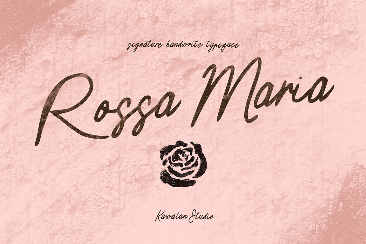 Rossa Maria, a Script Font by Kawalan Studio (Photo 1 of 7)