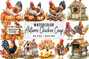 Autumn Chicken Coop Clipart, an Illustration by DreamArtGraphic (Thumbnail 1 of 4)