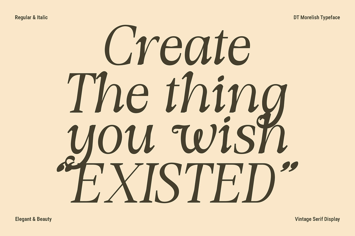 DT Morelish - Serif Display, a Serif Font by Dryy.type (Photo 6 of 12)
