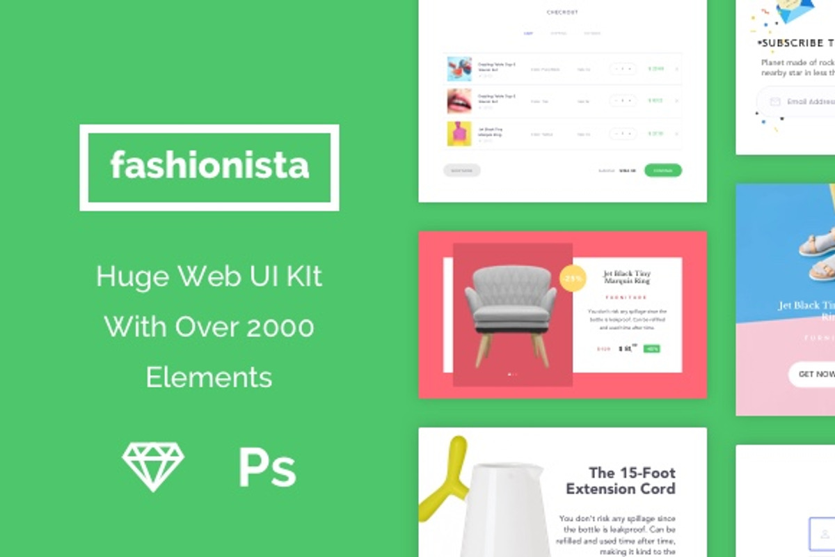 Fashionista UI Kit, an UI Kit Template by Designerbundle (Photo 1 of 2)