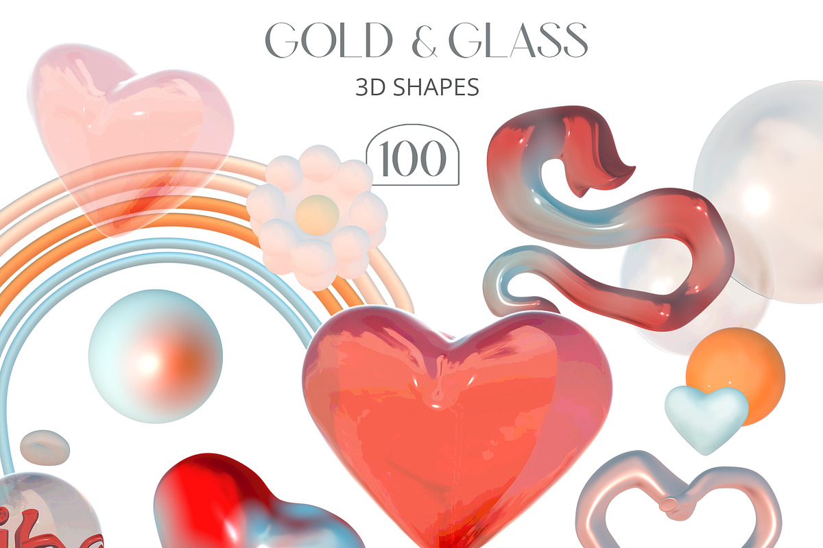 Love Vibes Gradients 3D Shapes, an Object Graphic by Cat In Colour (Photo 8 of 18)