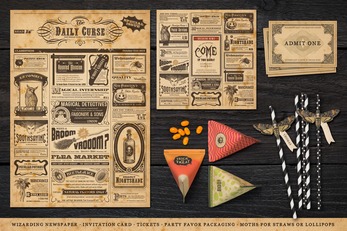 The Magical Halloween Party Kit, a Decorative Illustration by Anja Kaiser (Photo 3 of 6)