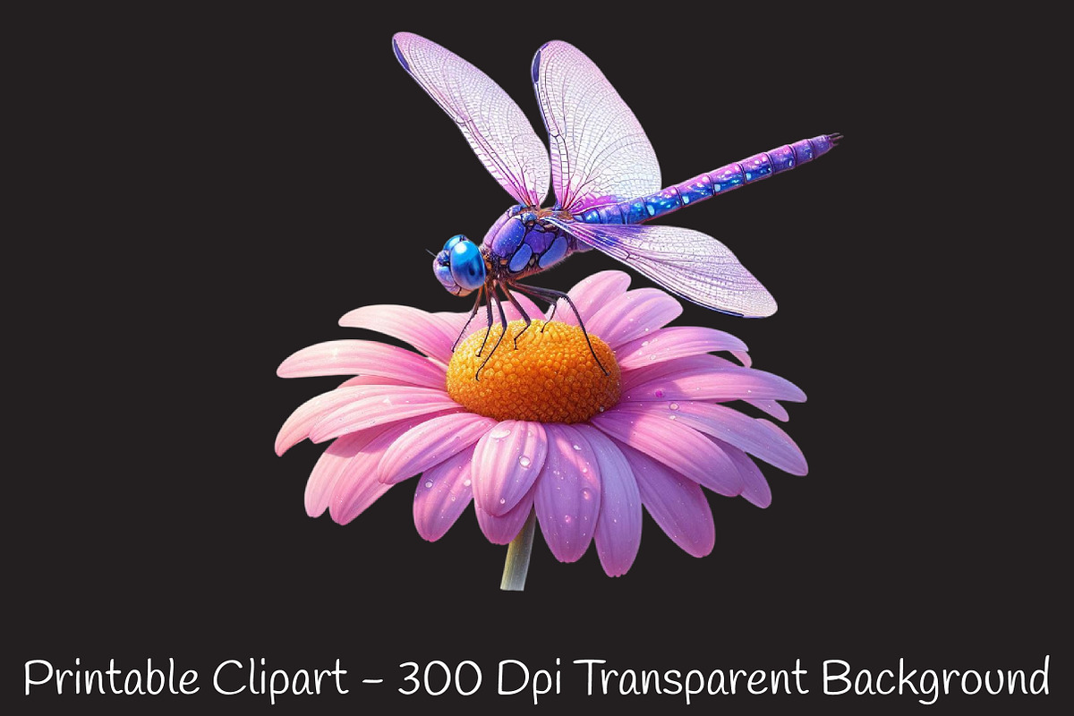 Summer Dragonfly Garden Clipart, an Illustration by RobertsArt (Photo 5 of 7)