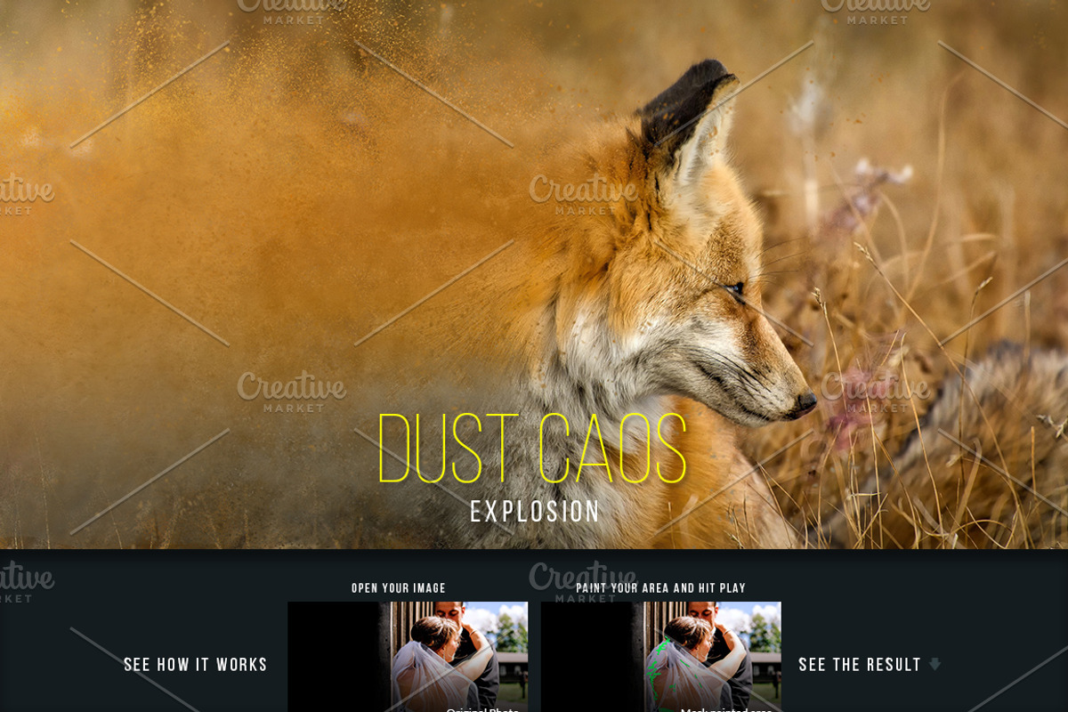 Dust Caos Explosion Effect, an Action Add-On by MockupSpace (Photo 1 of 7)