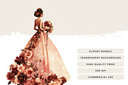Rose Gold Brides Clipart Bundle, a Person Illustration by Design Scotch (Thumbnail 8 of 9)