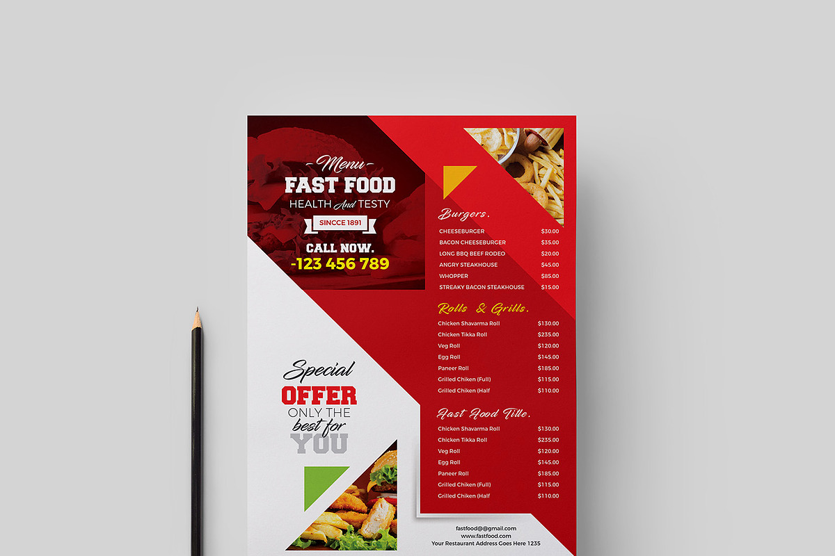 Fast food Both Side Flyer, a Flyer Template by GenerousArt (Photo 2 of 4)