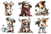 Whimsical Dog Christmas Clipart, an Illustration by DreamArtGraphic (Thumbnail 3 of 4)