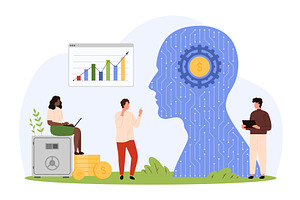 Financial analytics, data analysis, a Technology Illustration by Flashvector