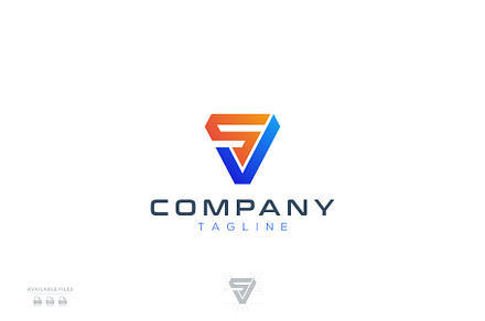 letter SV modern logo design