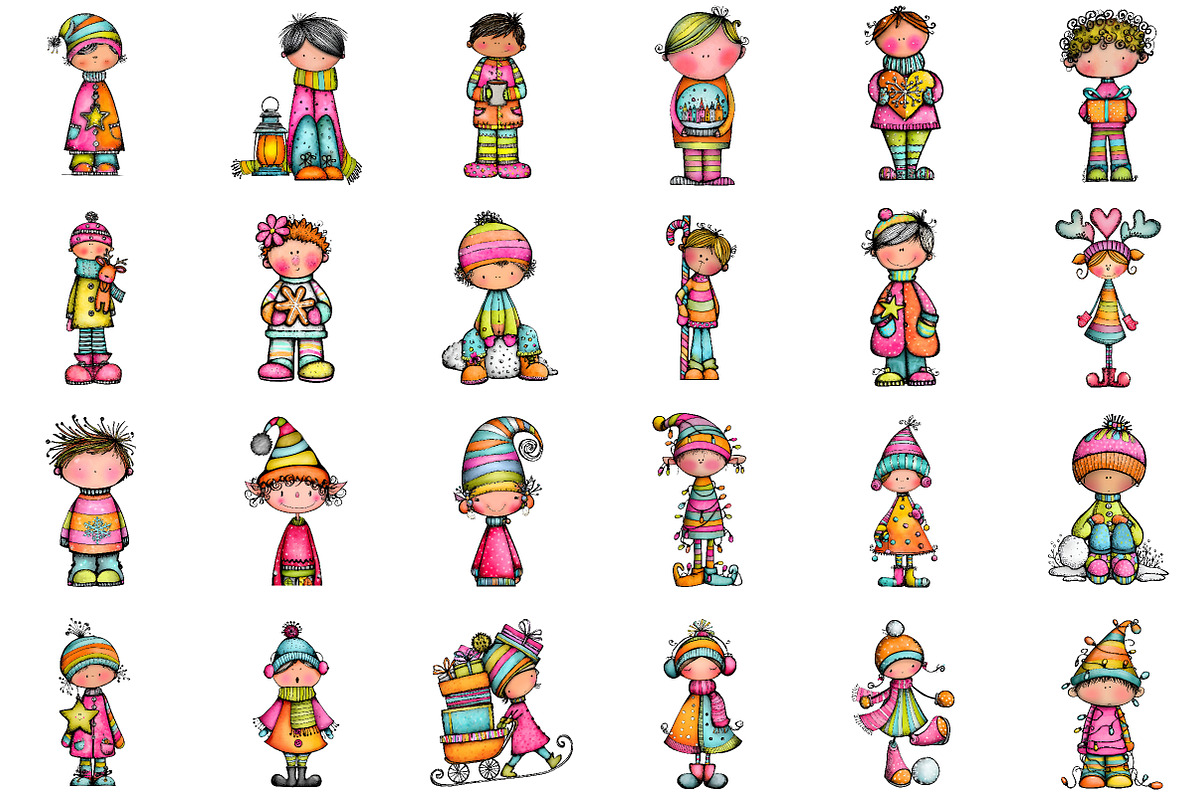 Whimsical Christmas Boy Clipart, an Illustration by Sublimation Artist (Photo 2 of 6)