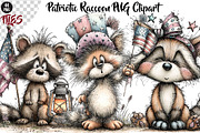 Patriotic Raccoon PNG Clipart, a Seasonal Illustration by CreationArt (Thumbnail 1 of 5)