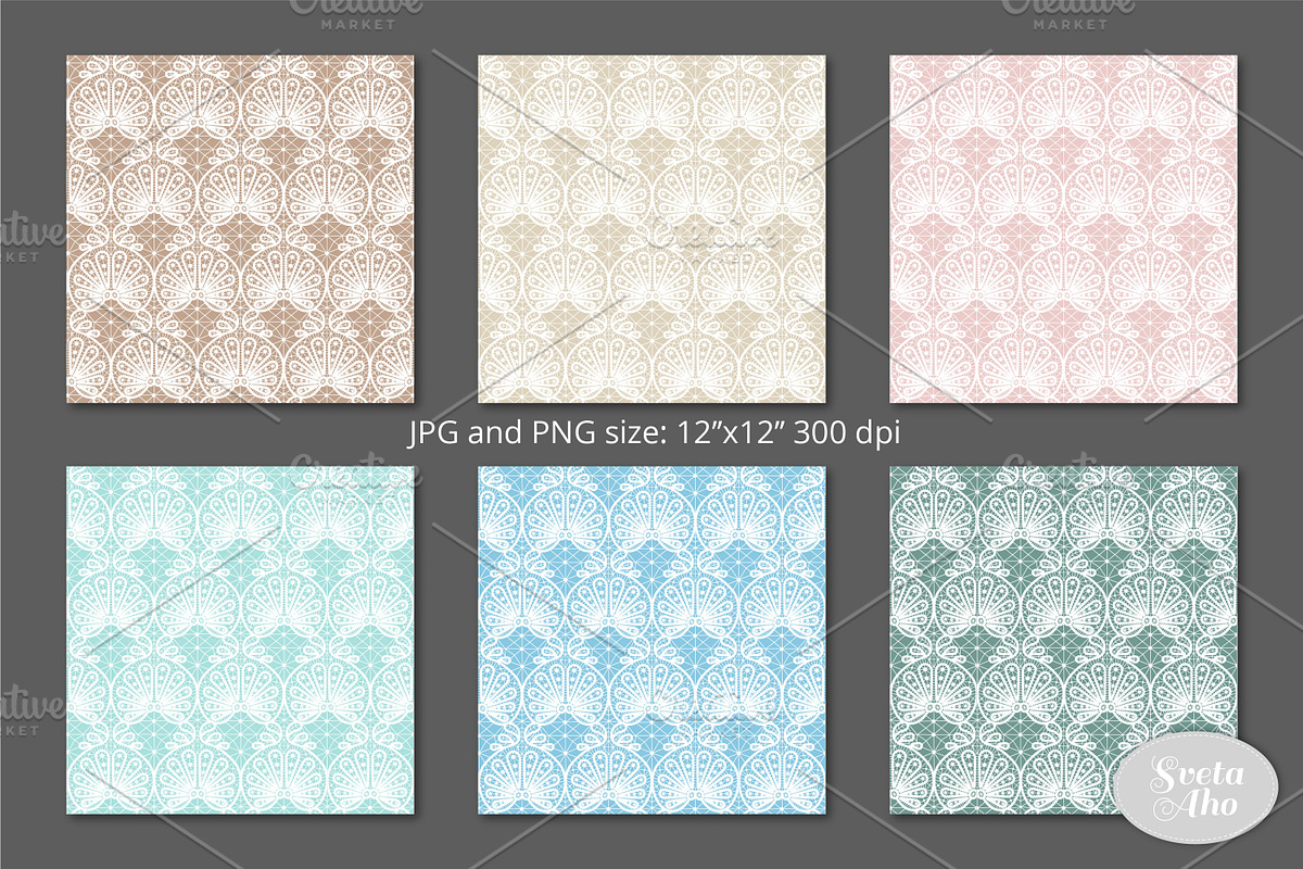 Fan Lace Seamless Patterns, a Pattern Graphic by Sveta Aho (Photo 7 of 7)