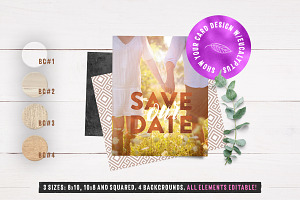 Invitation Mockup w/ Eucalyptus Twig