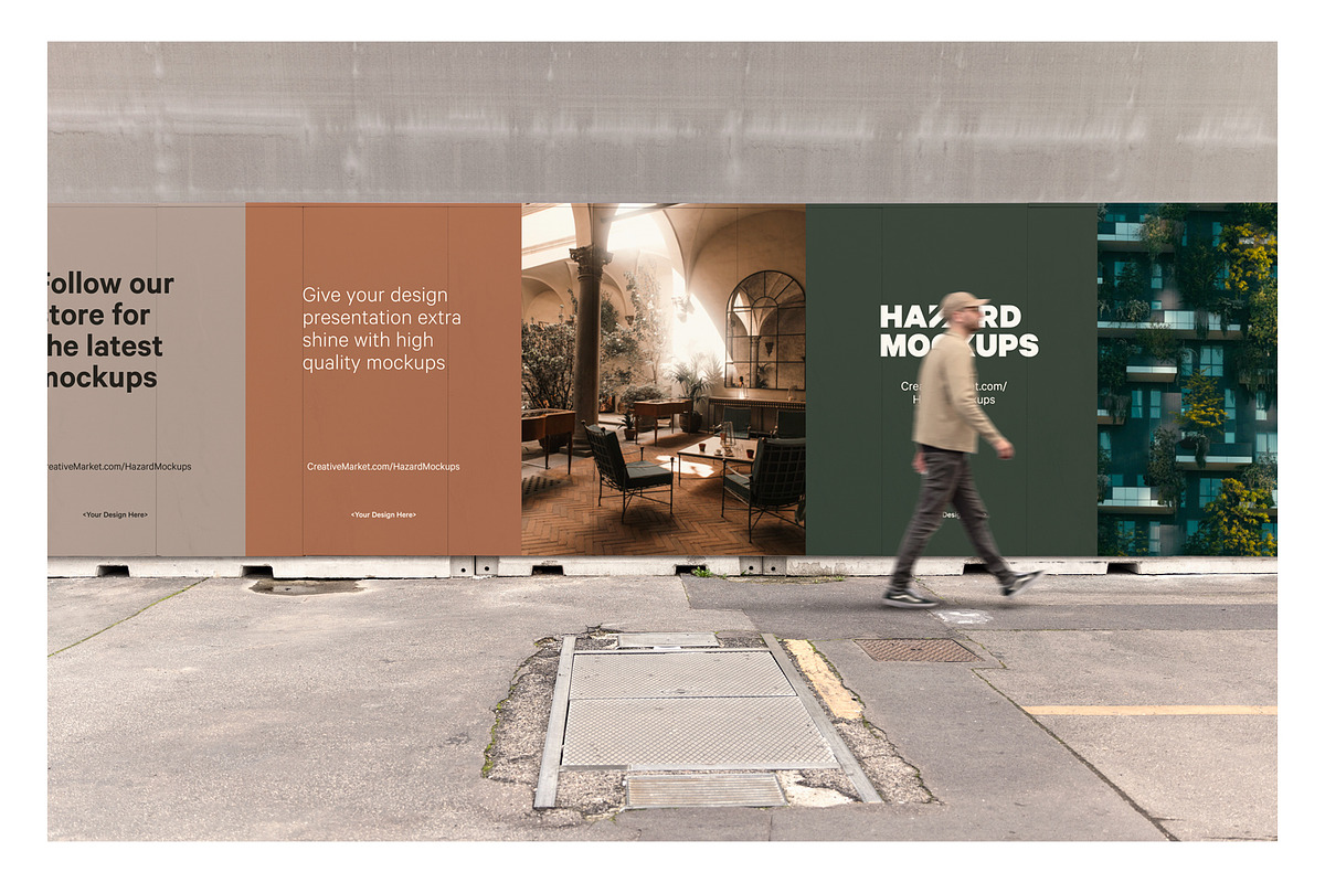 Outdoor Hoarding Billboard Mockup, an Advertising Mockup by HAZARD MOCKUPS