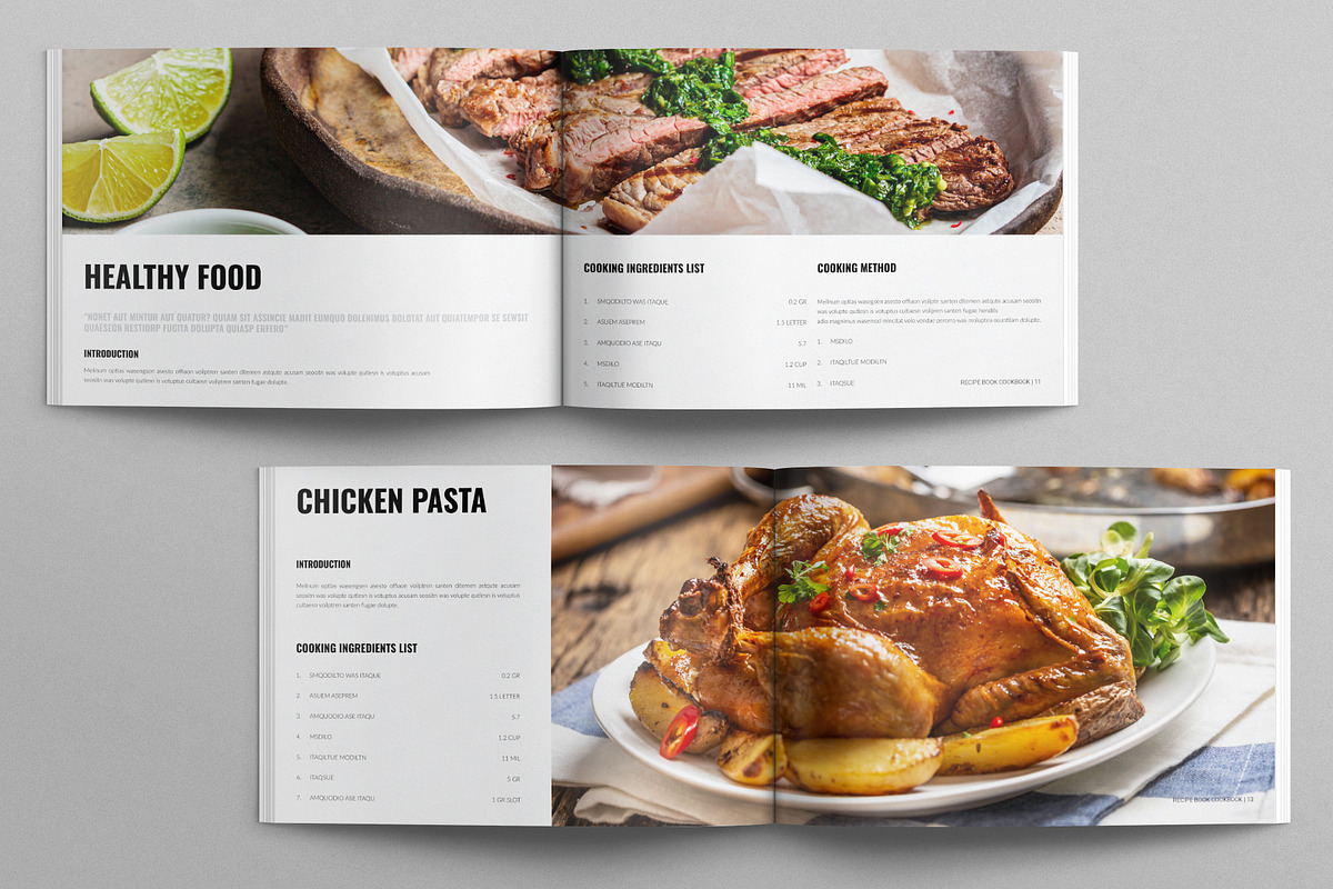 Cookbook Recipe Book Landscape, a Brochure Template by E-Type (Photo 5 of 7)