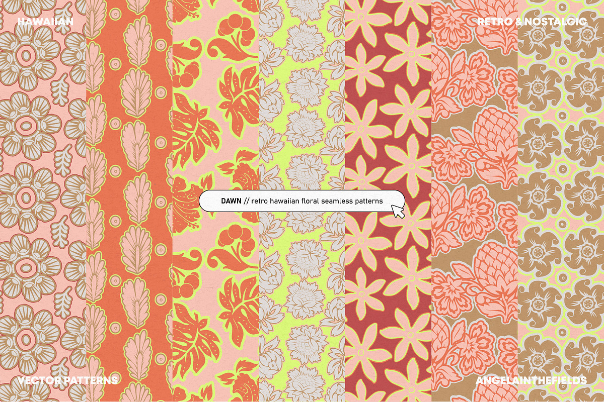 Vintage Hawaiian Vector Patterns, a Pattern Graphic by angelainthefields (Photo 5 of 10)