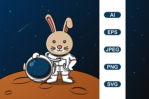 Cute Bunny Astronaut