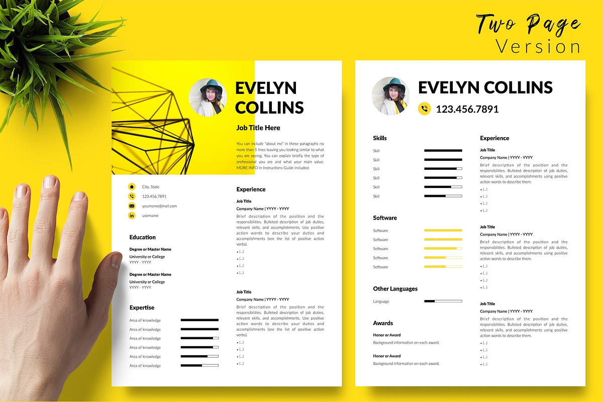 Modern Resume Bundle / CV - Evelyn, a Resume Template by Templates Design Co. (Photo 3 of 17)