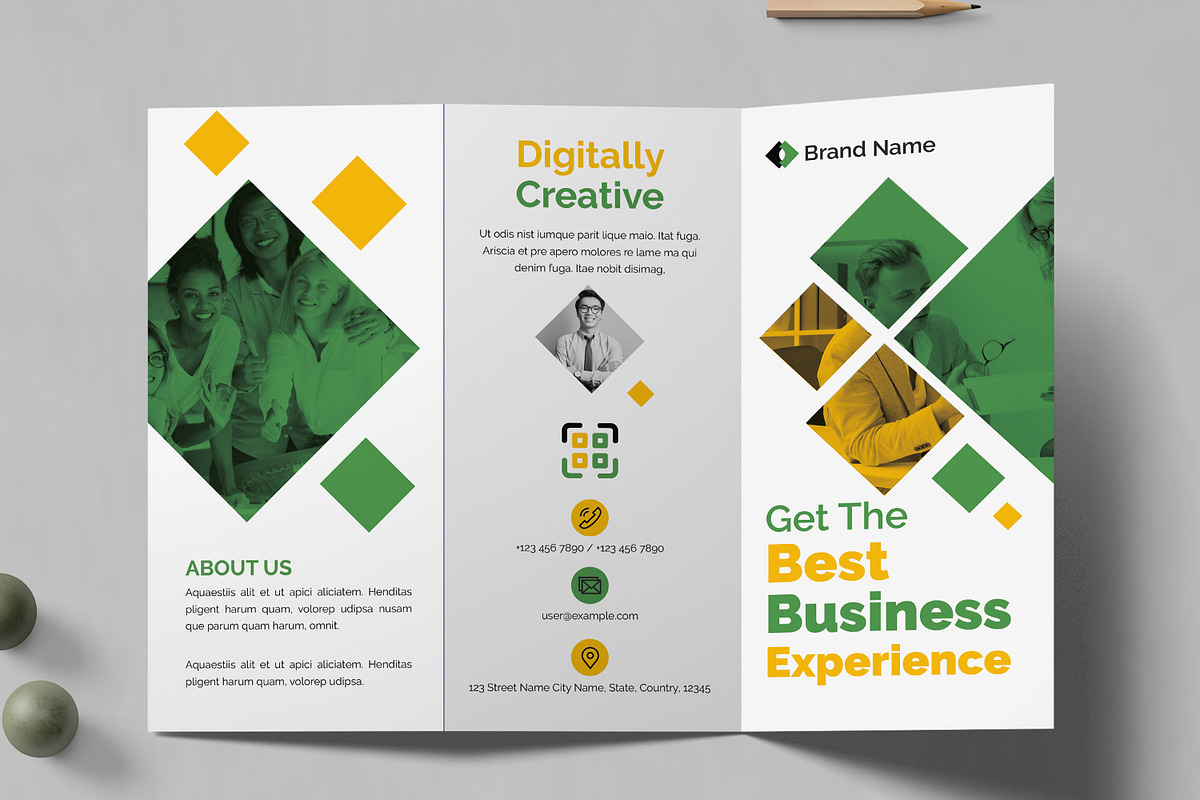 Business Trifold Brochure Layout, a Brochure Template by MightyDesign (Photo 2 of 5)