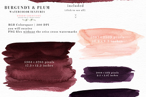 Burgundy Blush Watercolor Clipart