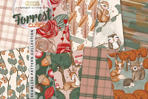 Forrest Cuties Seamless Patterns