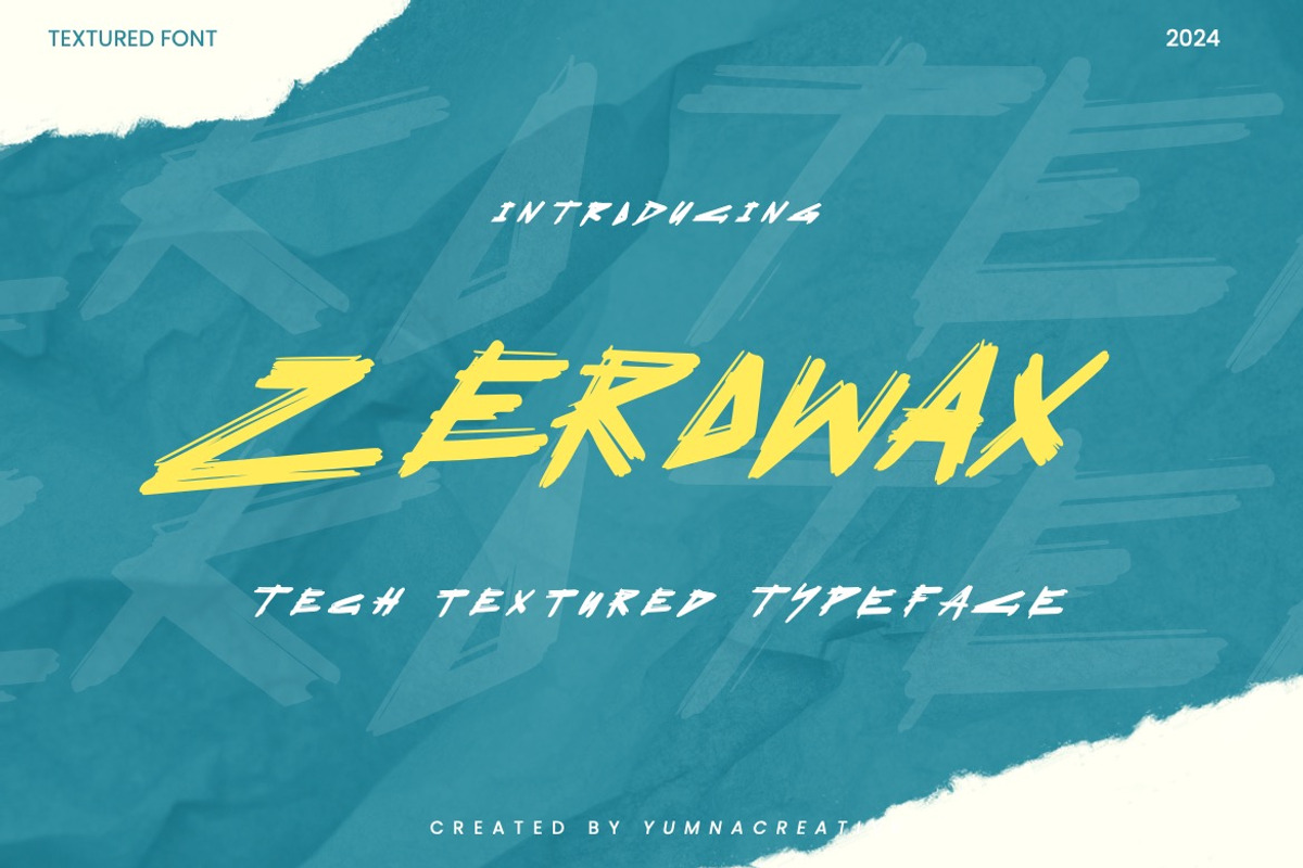 Zerowax - Tech Textured Font, a Handwritten Font by Dhabee (Photo 1 of 12)