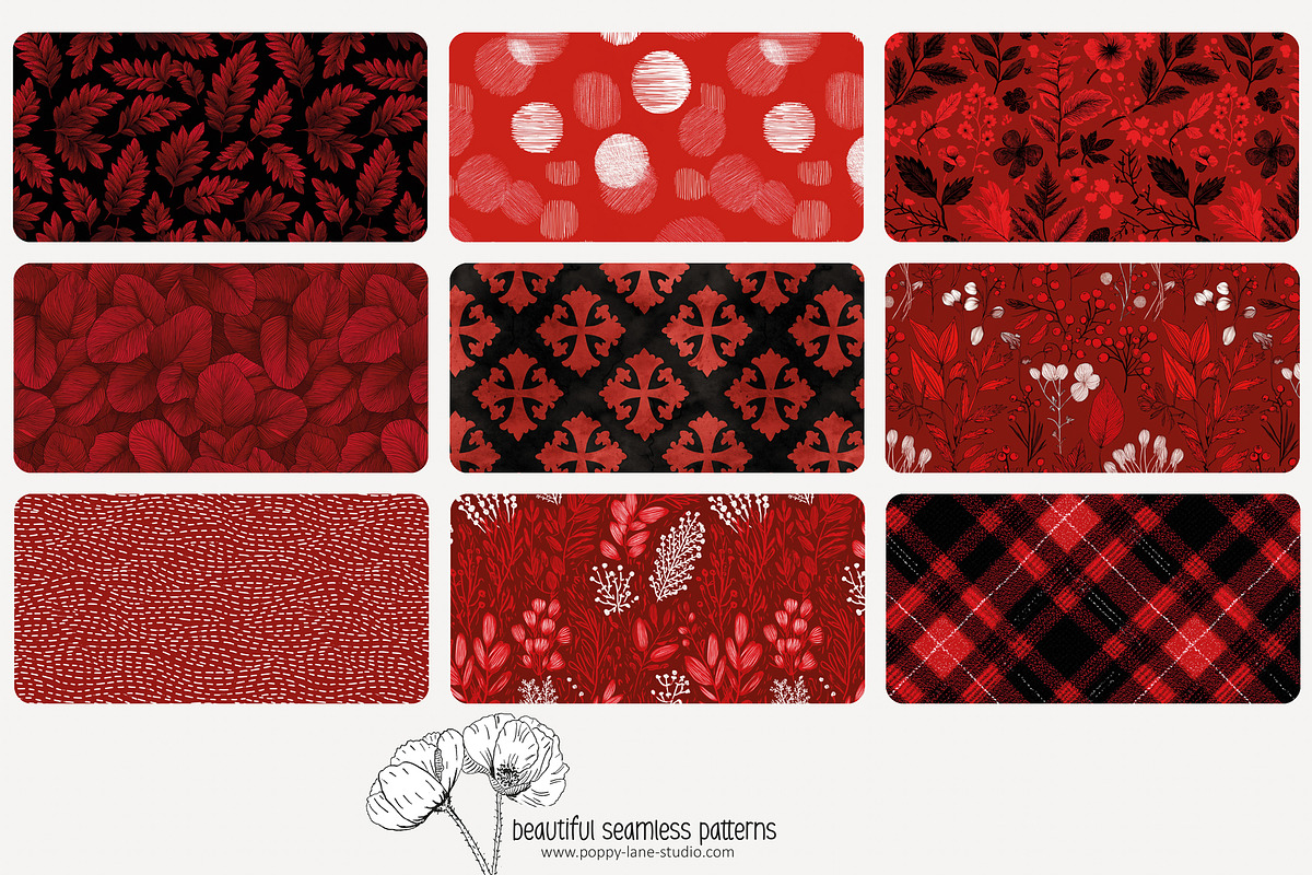 80 red geometric seamless pattern, a Pattern Graphic by Poppy Lane Studio (Photo 5 of 11)