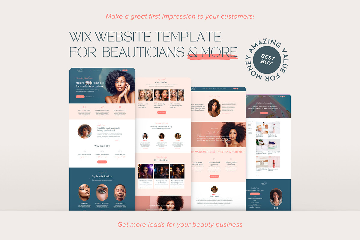 Beauty Wix Template Makeup Website, a Wix Template by vectorocean (Photo 6 of 11)